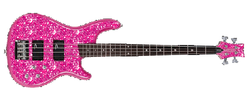 Guitare rose scintillante - image animée GIF