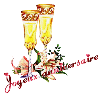 Joyeux Anniversaire Coupes De Champagne Image Animee Gif
